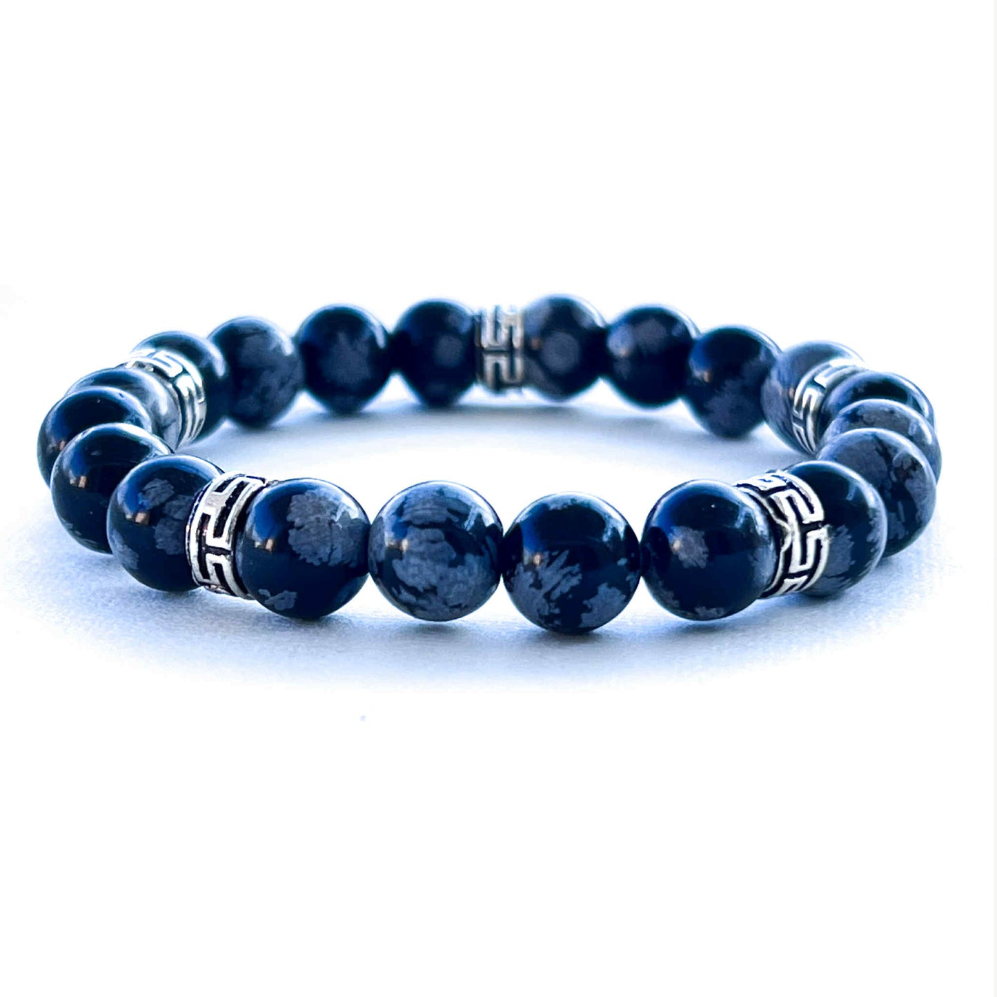 Bracelet Obsidienne neige 8mm